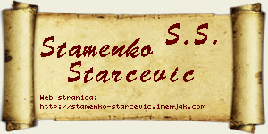 Stamenko Starčević vizit kartica